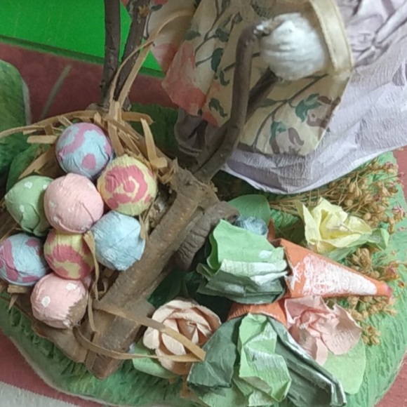 Paper Mache Easter Bunny Couple - Picture 5 of 9